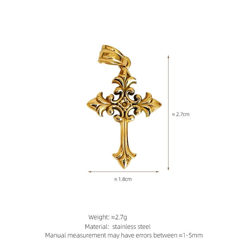 Non Tarnish 14k 18k Gold Plated 316L Stainless Steel Pendant Christian Cross Charms for Necklace Bracelet Jewelry Making
