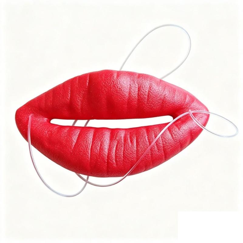 Oversized Lip Party Mask Costume Accessory with Elastic Cord for Photo Booth Use and Stage Gag Costume Wear, Set of 2