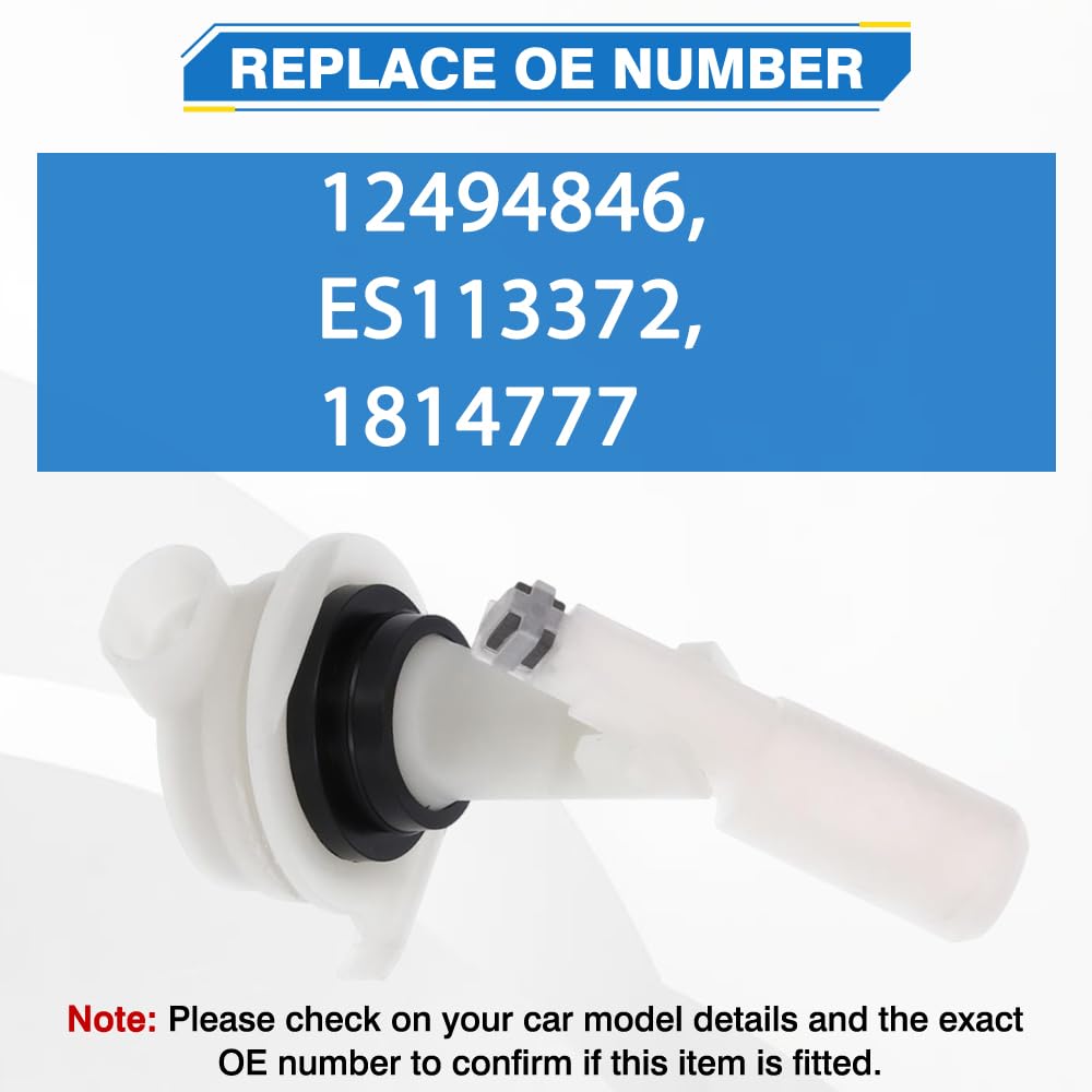 Washer Fluid Level Sensor, Replace 12494846, ES113372, 1814777, Compatible with Cadillac Escalade 2002-2003, GMC Sierra 1500 2000-2003, 2 Pins, 1 Pc