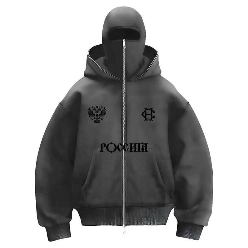 Women Men Hoodies Plus Velvet Double-hat Design Hooded Sweater Autumn and Winter New Men's and Women's Loose Y2K Sweater