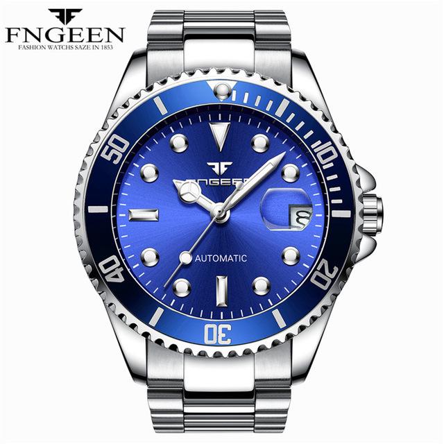 FNGEEN 9001 Luxury Brand Men's Watch Steel Tourbillon Frame Mechanical Watch Luminous Automatic Date Diamond Watch