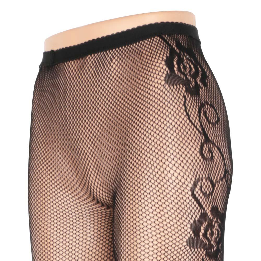 Top Quality Women's Sexy Fishnet Net Long Stocking Jacquard Pantyhose Tights Side Rose