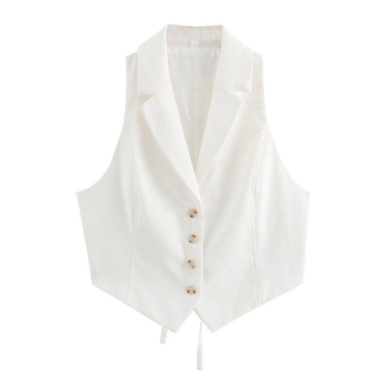 Fashion Style 2024 Summer New Arrival Women's Stylish Easiest for Match Back Opening Design Vest Tops 4749764