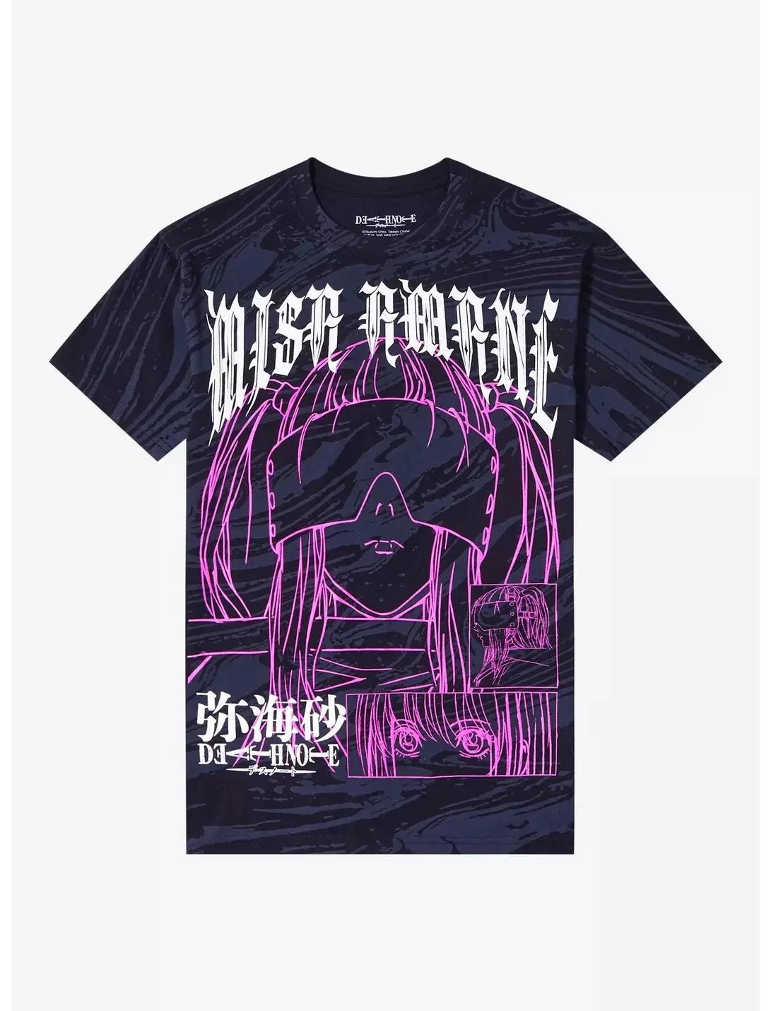 

Death Note Juniors Misa Amane Black Swirl Wash Boyfriend Fit T-Shirt NWT S, M, L L