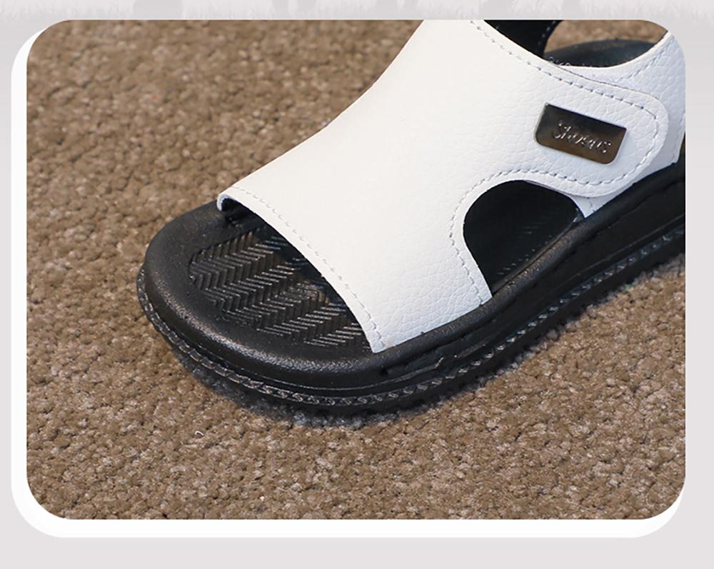 PU Leather Summer Sandals For Boys Soft-soled Ergonomics Children's Beach Shoes Anti-slippery Casual Boy's Sandals For Kids