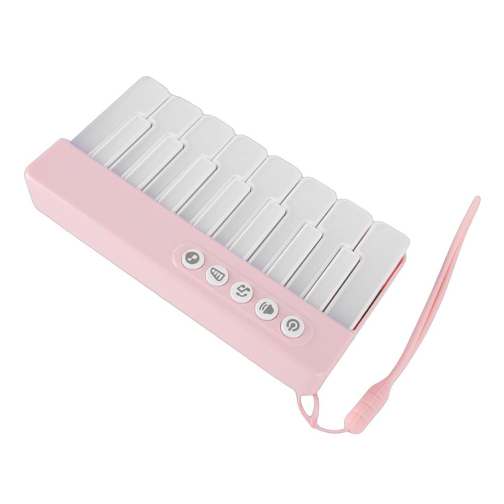 Portable Piano Electronic Keyboard Piano Music Instrument Toy with Colorful Lights Demo Songs for Kids Toddles Gift Pink