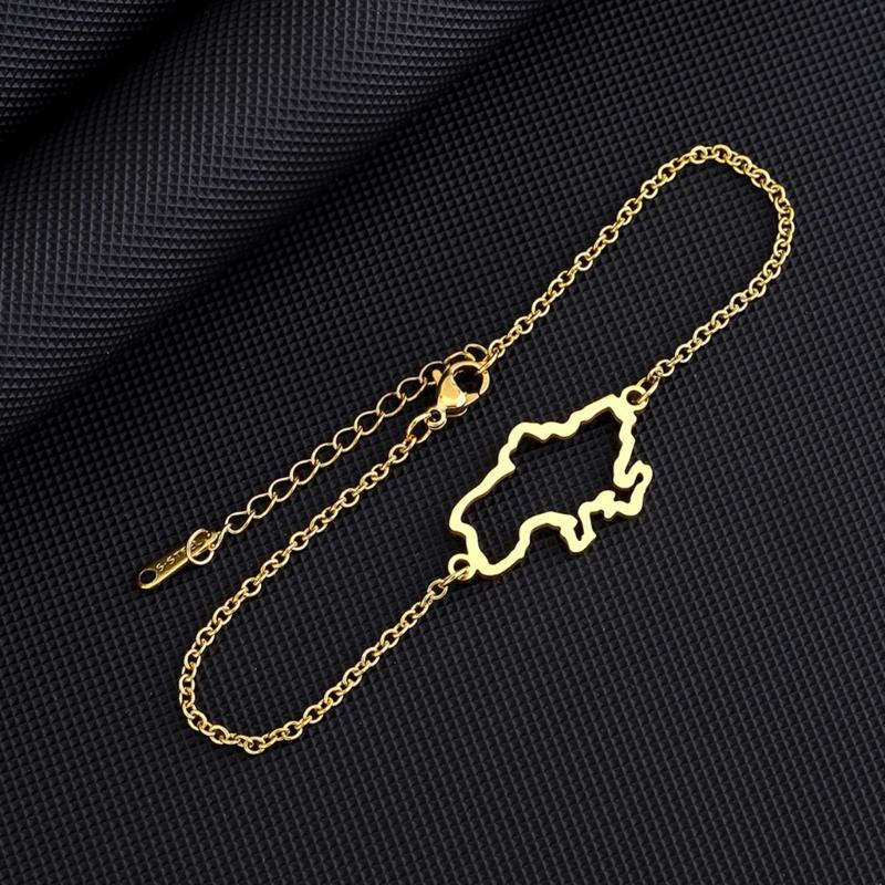 Ukraine Map Bracelets Pendant Bracelets Ukraine Flag Bracelets Ukraine Jewelry Chain Bracelets Stainless Steel Material