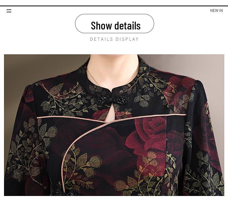 Cheongsam-Kleid für Damen mittleren Alters, Herbst 2025: Eleganter langer Stil
