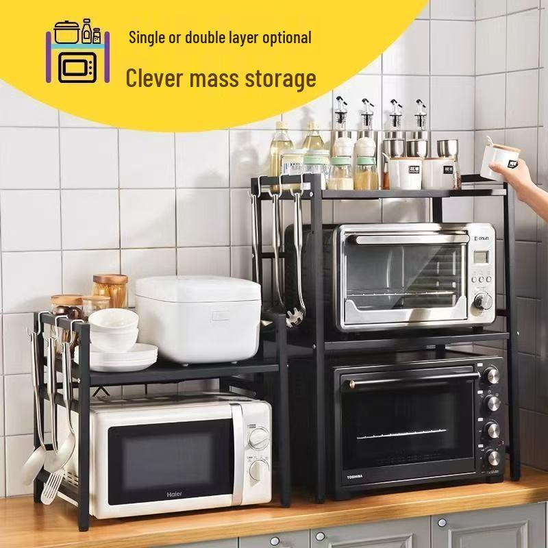 Retractable Kitchen Countertop Shelf for Microwave and Rice Cooker