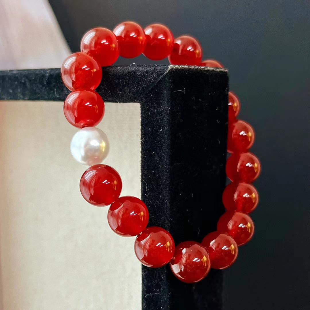 

10Mm Retro Natural Agate Bracelet Women S Bracelet Atmosphere Beaded Round Bead Bracelet