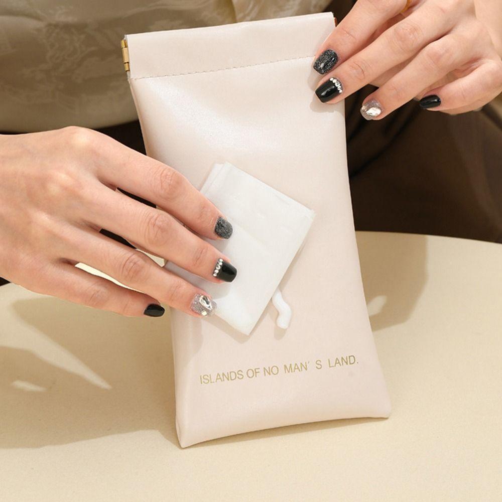 Letter Mini Self-closing Coin Purse Spring Bag Small Sunglasses Bag Holder  Outdoor