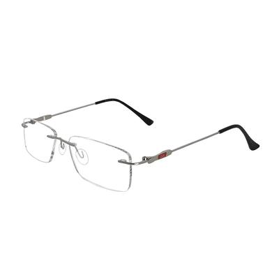 RSINC RimLess frame/eyeglass/Spectacle,Leather Stich Optical, For Men And Women,  Sillent Sliver -Black 52-17-138 (IB-10) M1 LN-32SP-16PL