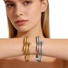 Elegante Bracciale in Acciaio Titanio Placcato Oro per Donna - Raffinato Design Europeo e Americano