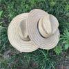 Handmade Straw Hat Wide Border Hat Crochet Travel Bucket Hat Sun Protecting Hat for Adult Children Man Women