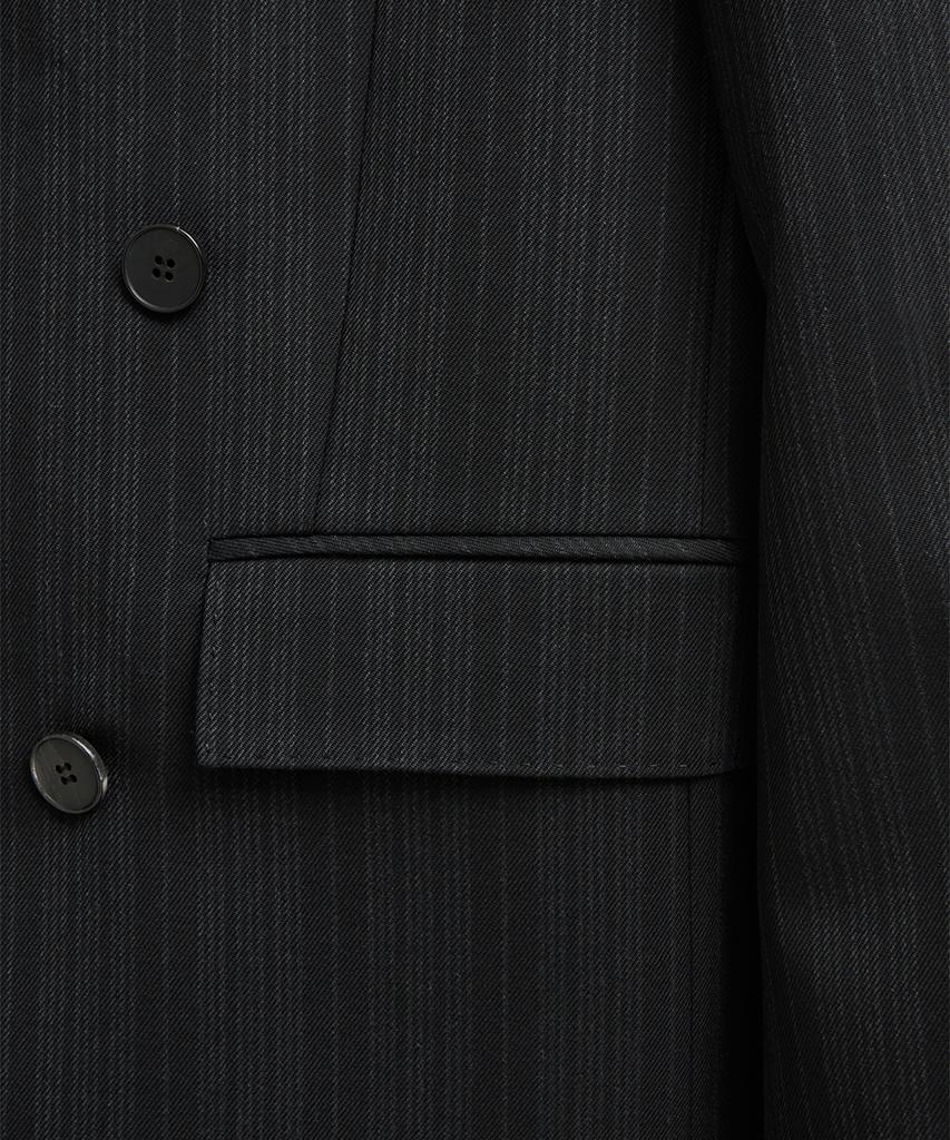 Lmood Seville Wool Stripe Double Blazer Black