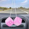 Meerkleurige Nieuwjaarsdobbelstenen Leuke Achteruitkijkspiegels Styling Auto Achteruitkijkspiegel Hanger Pluizige Dobbelstenen Hangend Ornament Decoratie Cadeaus