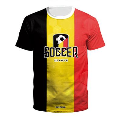 T-shirt à manches courtes œil d'aiguille imprimé numériquement pour les supporters de la Coupe du Monde de Football du Qatar