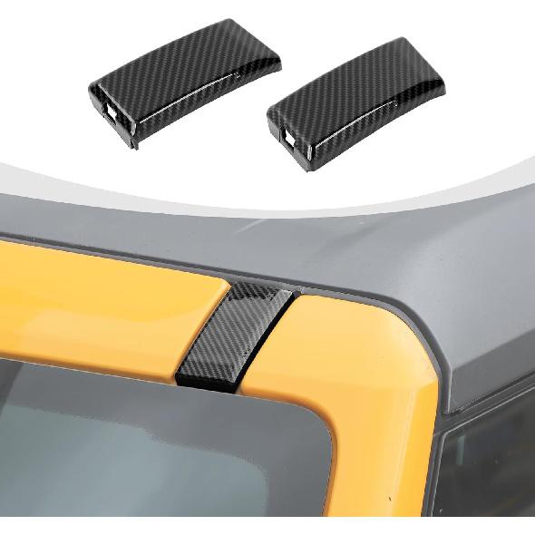 

Windshield Pillar Cover Roof Rail Luggage Rack Mounting End Cap Trim Compatible with Ford Bronco Accessories 2021-2025, Carbon Fiber Carbon Fiber