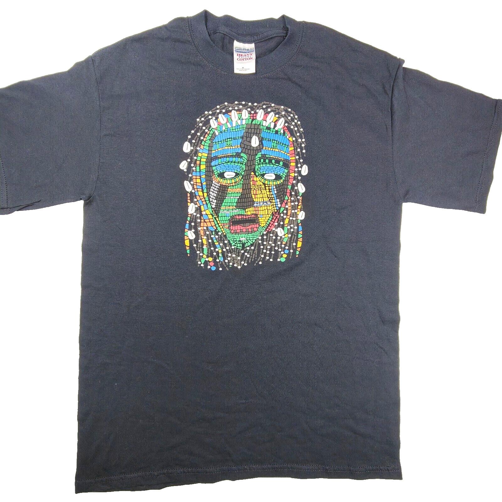 Unisex Medium Factory Artwear Shirt – Colourful Tribal Graphic Wearable Art VGC L