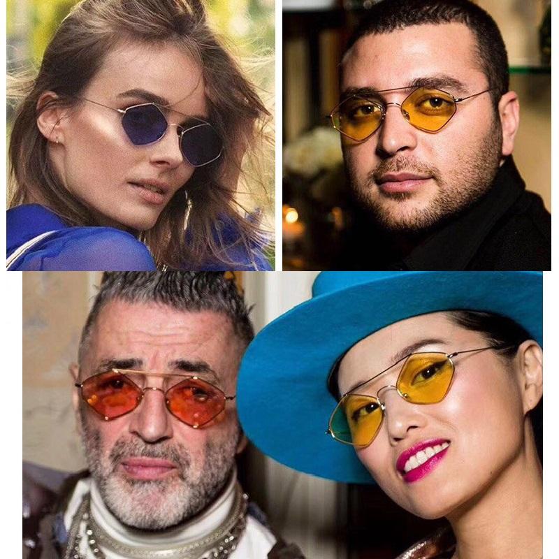 Small Square Sunglasses Women Luxury Sun Glasses Diamond Rhombus Metal Frame Retro Unisex Men Eyewear Shades Oculus Uv400