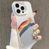iPhone Case Rainbow Ins-Style for iPhone 13/14/15/16/17 Pro/Promax - Silver