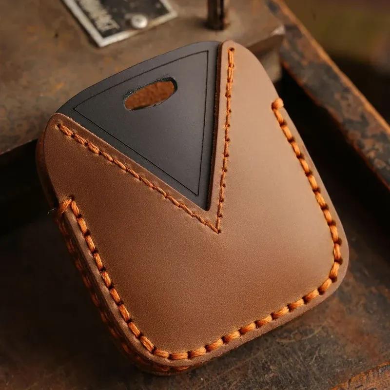 Leather Car Key Case Cover Holder Keychain Shell for Zeekr 001 Bluetooth Physical Key for Zeekr 009 Car X Remote Key Protector