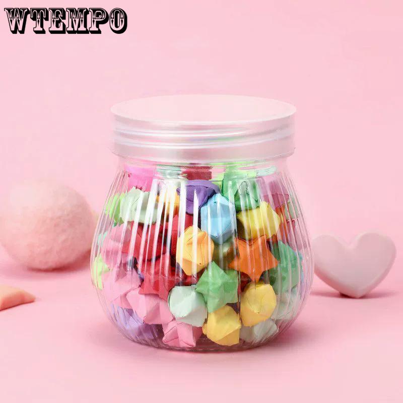 WTEMPO DIY Empty Decorative Jars Transparent Plastic Jars with Smooth Screw-on Lids Home Mini Items Organization and Storage Jars
