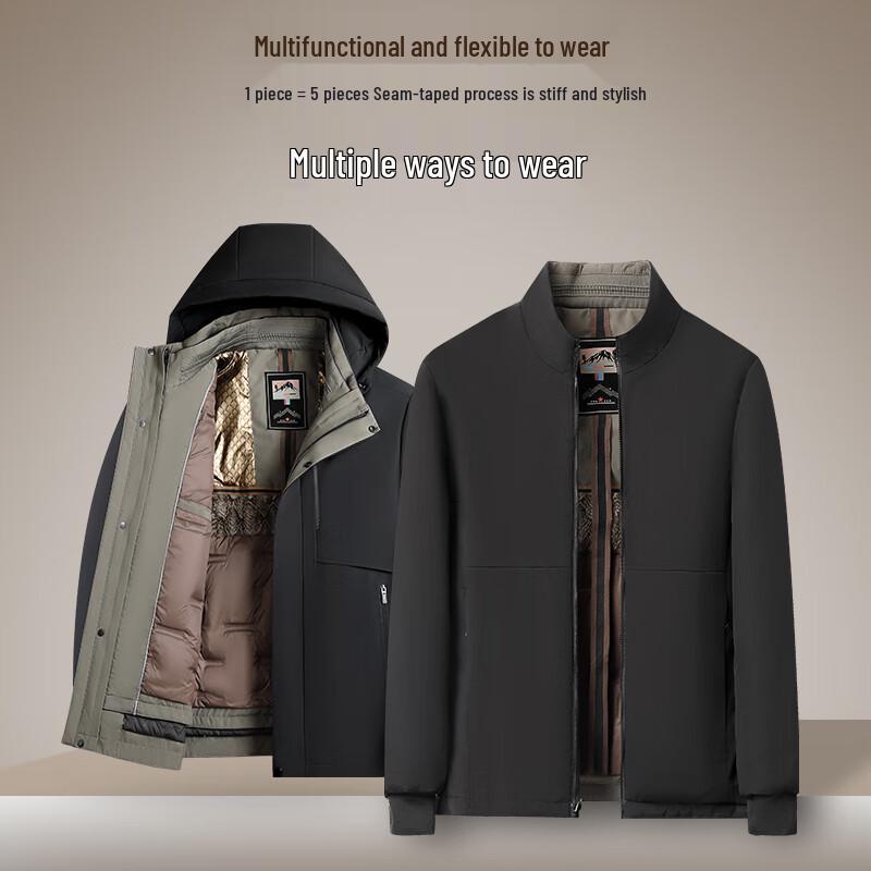 Tucano Men's Detachable Hooded Goose Down Winter Jacket