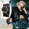 Unisex Braided Leather Strap Antique Waterproof Analog Display Leather Bracelet Watch with Quartz Wide Range of Functions Perfect Gift for Day Watch