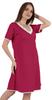 Inkmeso Solid Nightgown Dress For Women Nightwear Lace Short Sleeve Loungewear