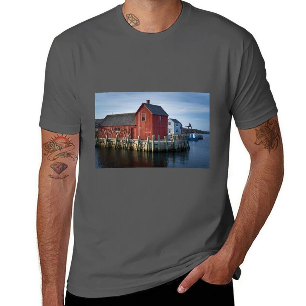 Motif Number 1 Rockport MA III Color TShirt Classic Crew Neck Cotton TShirt