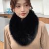 Solid Color Wide Warm Clip Buckle Scarf Women Winter Faux Fur Scarf Neck
