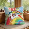 Regenbogen BBrite Niedliche Kissenhülle Quadratisch Kurzer Plüsch Kissenbezug Wohnzimmer Sofa Heimdekoration Funda X