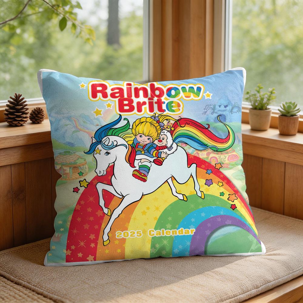 Regenbogen BBrite Niedliche Kissenhülle Quadratisch Kurzer Plüsch Kissenbezug Wohnzimmer Sofa Heimdekoration Funda X