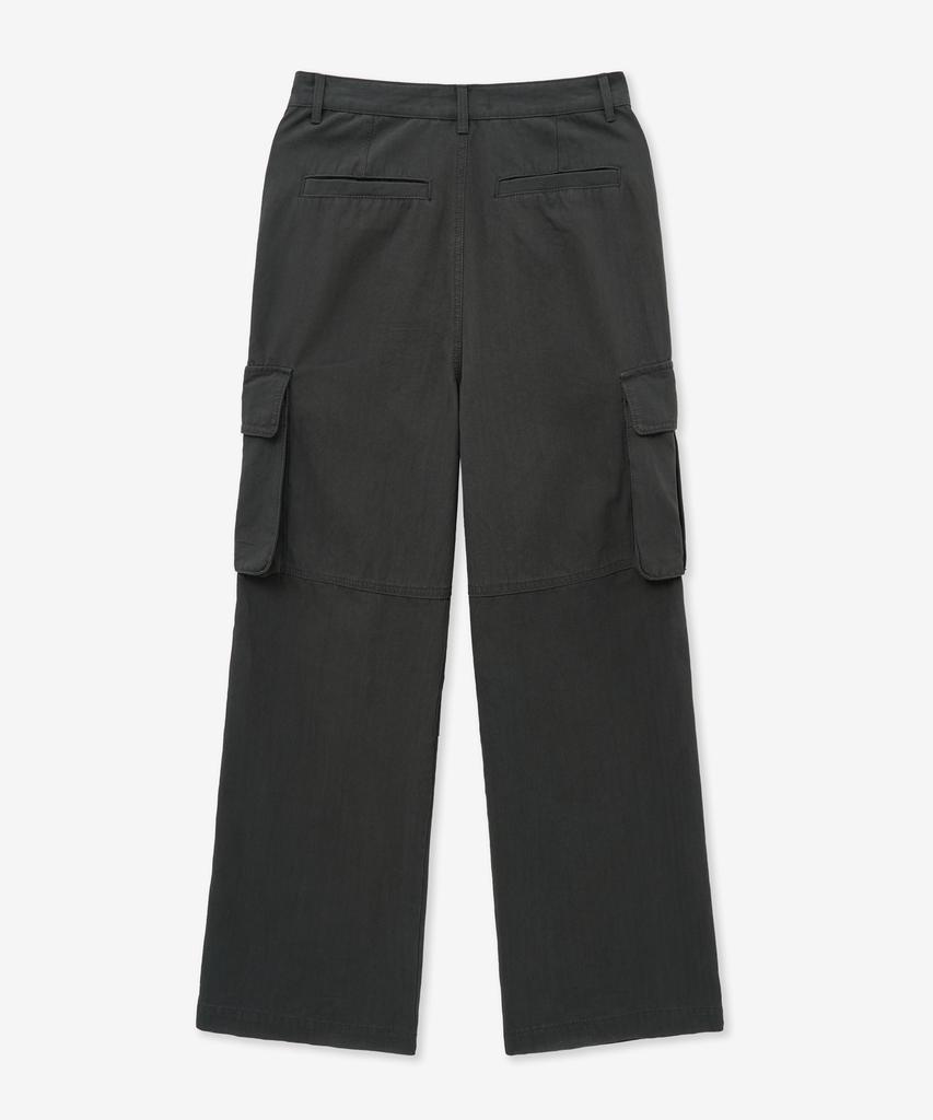 MINAV Single-Pleat Wide Cargo Pants [Charcoal]