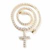 Fashion Jewelry Cross Charm Hip Hop Simple 1 Row Tennis Chain Women Men Elegant Cross Pendant Choker 5a+ Cz Prom Necklace