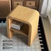 Handwoven Rattan & Bamboo Side Table, Double-Layer Storage Tea Table,Vintage Country Style Corner Table for Living Room Balcony