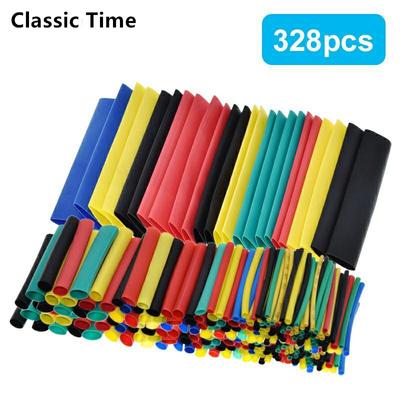 328 Pcs Heat Shrink Tubing 5 Colors 8 Sizes Assorted Tube Wrap Sleeve Set Combo