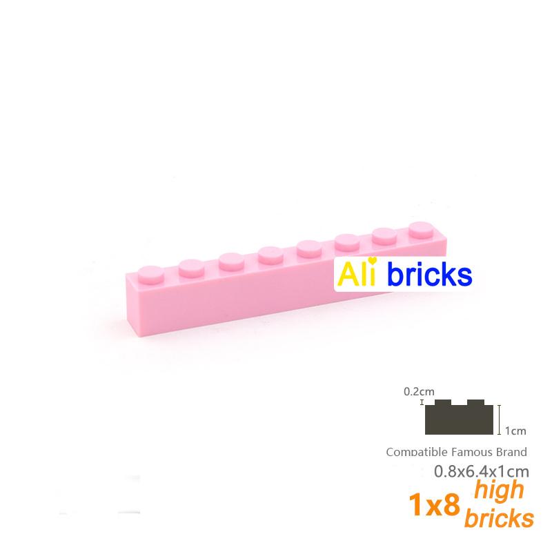 6pcs/lot DIY Blocks Building Bricks Thick 1X8 Educational Assemblage Construction Toys for Children Size Compatible With Brand