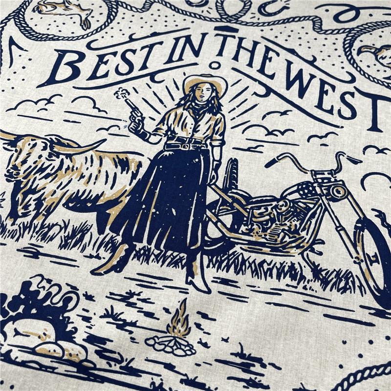 Khakifarbener quadratischer Schal aus reiner Baumwolle im amerikanischen Retro-Vintage-Stil – Herren-Hip-Hop-Kopftuch/Gesichtstuch