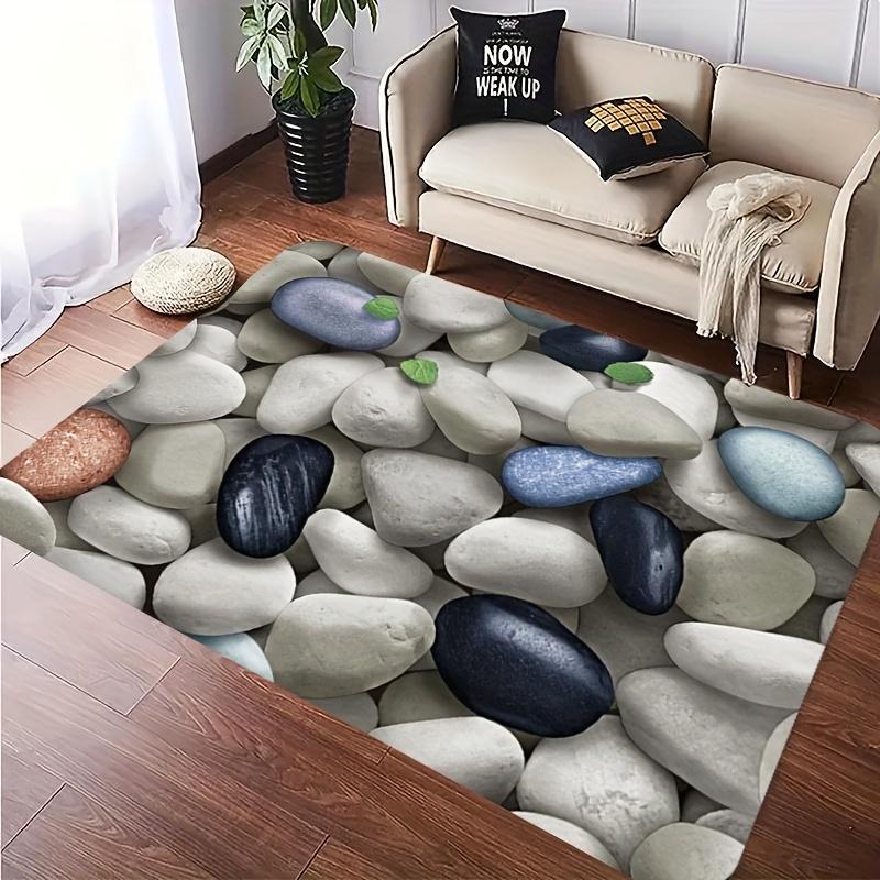 1pc Pebble‑Print Large Area Rug, Non‑Slip Washable Floor Mat for Entryway, Living Room, Kitchen, Home Decor
