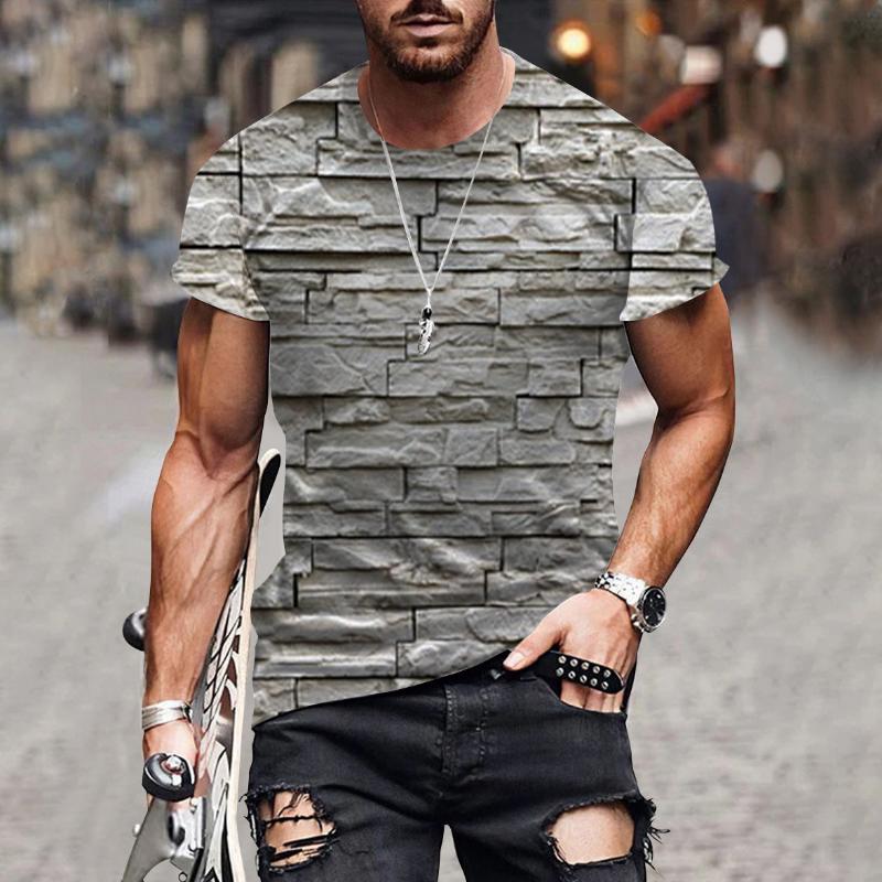European and American Cross-border Summer Men's T-shirt 3D Digital Printing Short Sleeve LiExpress
