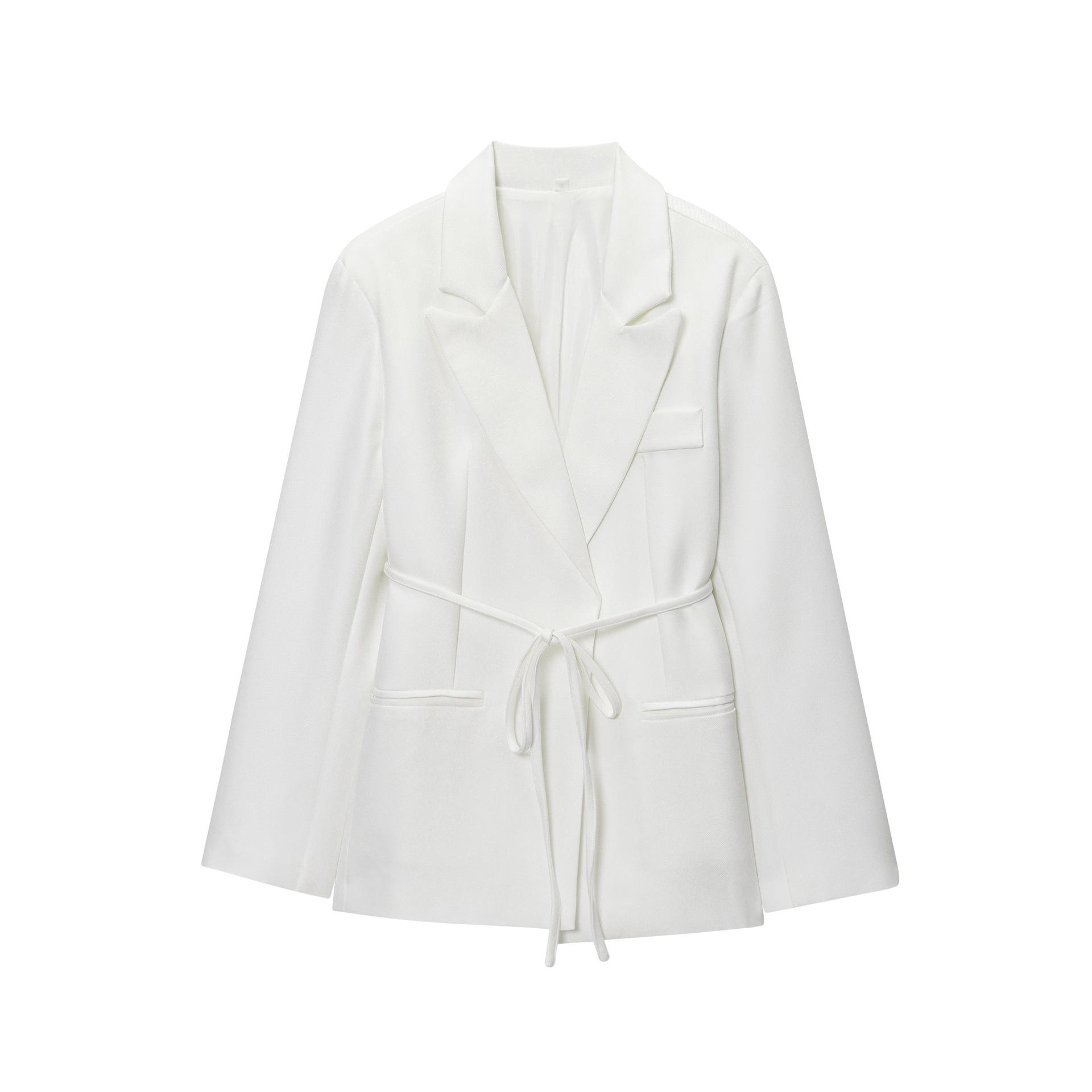 

Trendy Women s European & American Linen Blend Blazer Large белый