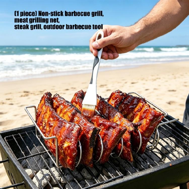 Multipurpose Stainless Steel BBQ Grilling Grate For Meat Vegetables And Fish Nonstick Rib Rack For Family Gatherings