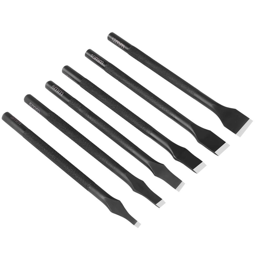 6pcs 3mm to 12mm Punchers Leather Punch Tool Slotted Punch Head Metal Hole Punch Set DIY Hand Work