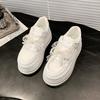 Net shoes 2025 spring new leather platform casual little white shoes women's height-increasing muffin shoes casual sports board shoes women