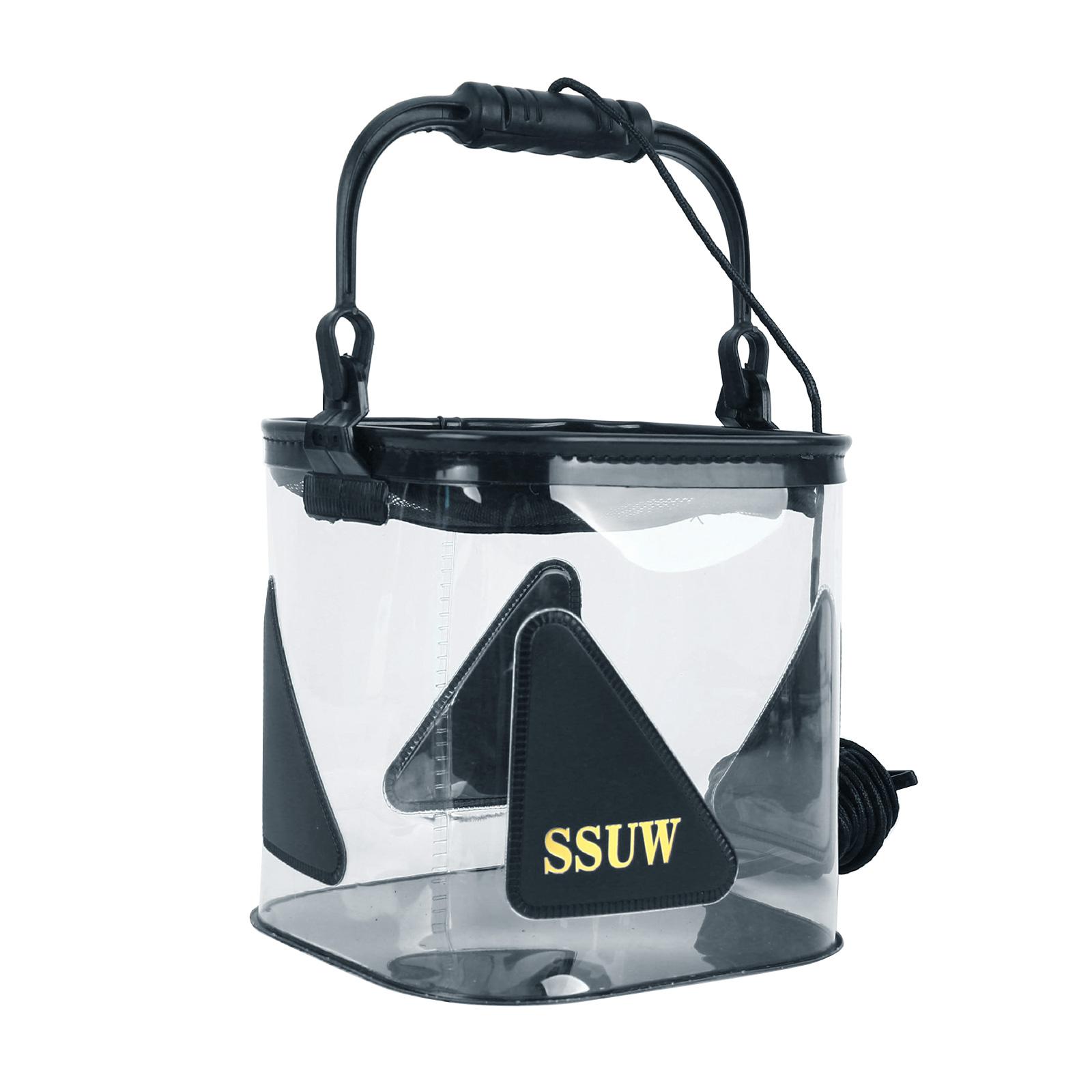Multi-Functional EVA Fishing Bag Collapsible Camping Fishing Bucket Portable Fishing Water Pail Live Fish Lures Bucket чёрный