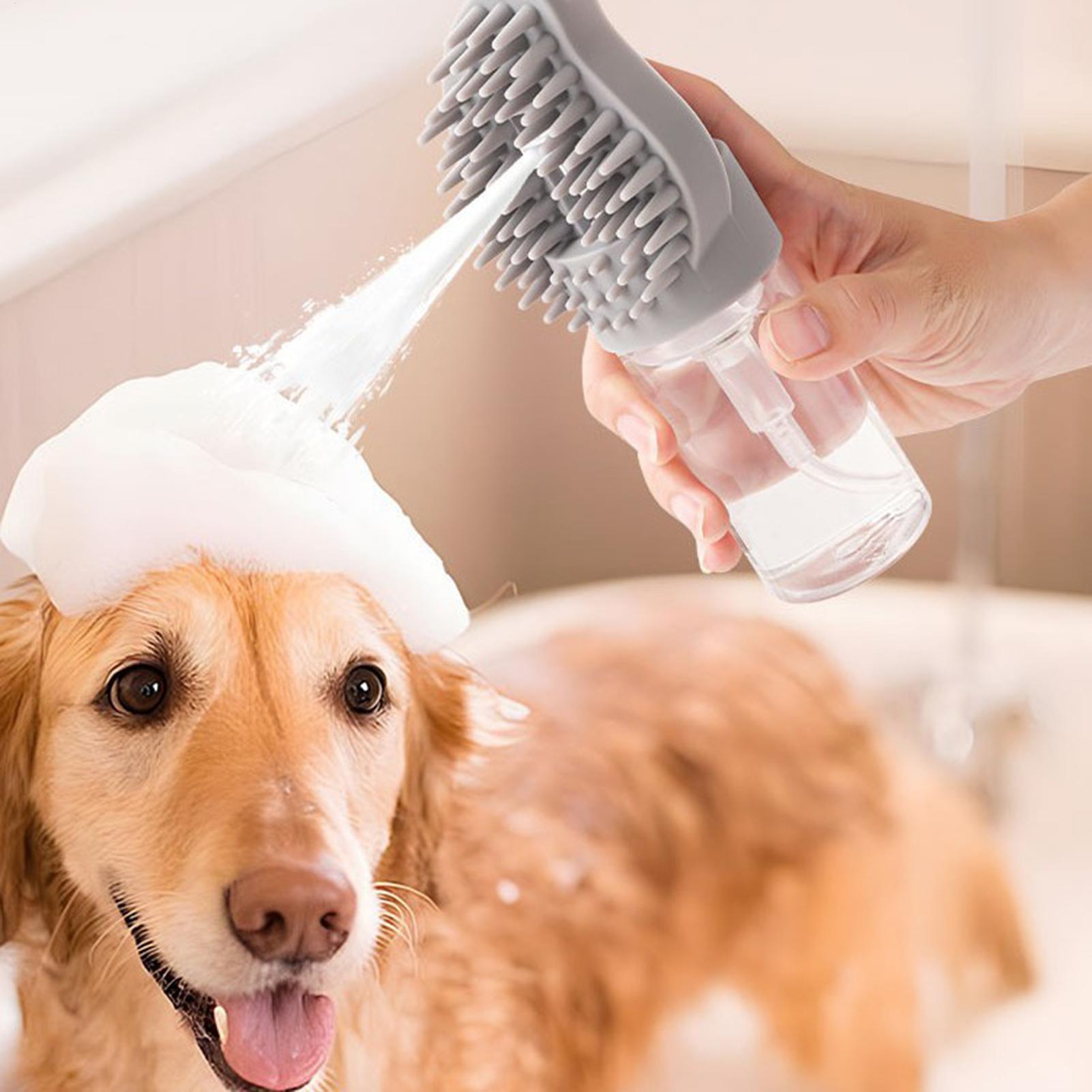 

Pet Bath Brush With Soap Dispenser Kitten Shedding Comb Soft Silicone Pet Foaming Massage And Grooming Brush for Dematting Showe China Mainland