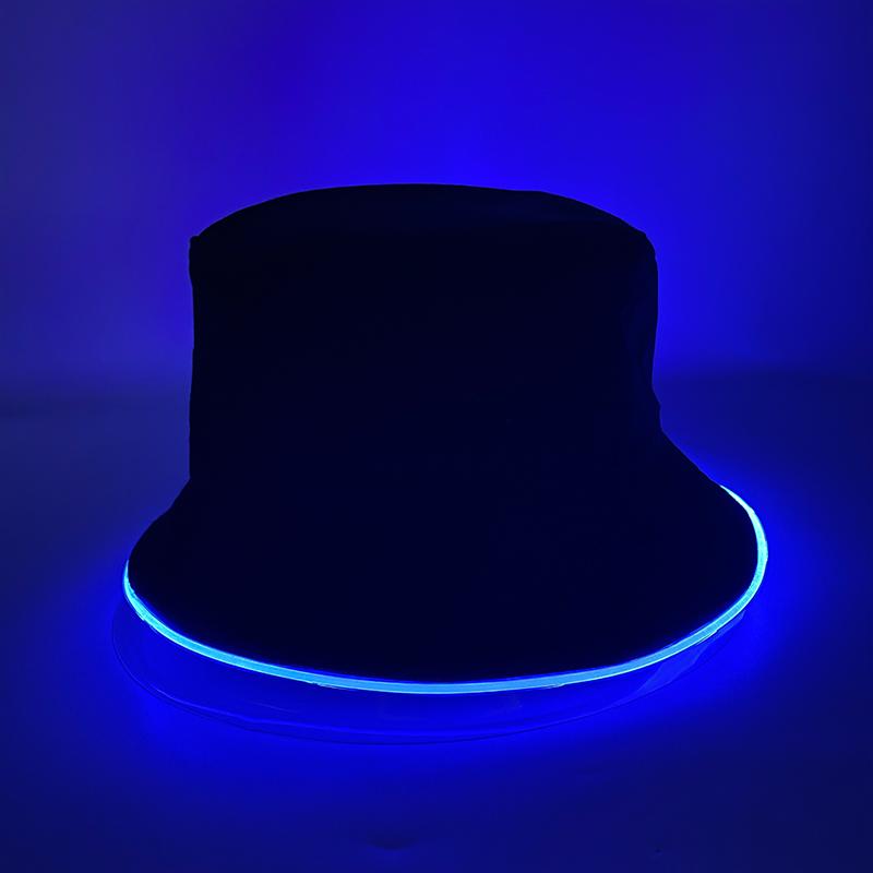 Kreativer Mehrfarbiger 6V LED-Faser-Fischerhut mit vier Funktionen, Mode, Outdoor-Sport, Kostümzubehör oder Performance-Requisiten