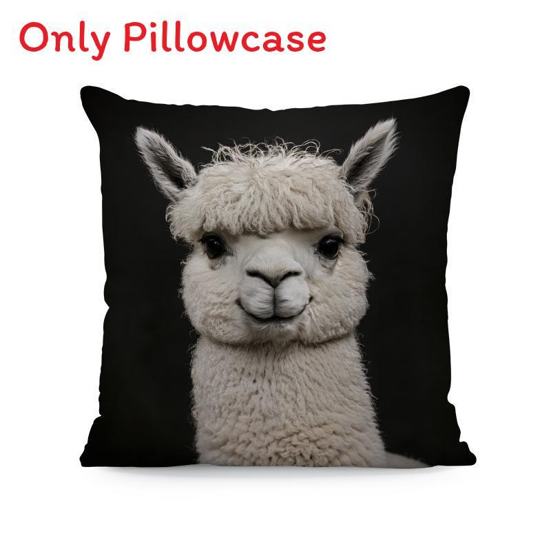 Animal Print Cushion Cover Soft Plush Cartoon Decor For Living Room Sofa